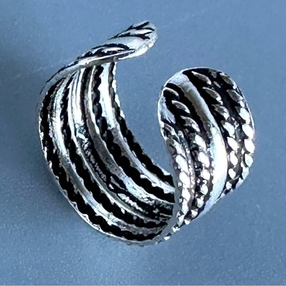 Sterling Silver Simi Wide Textured Ear Cuff - Picture 7 of 14